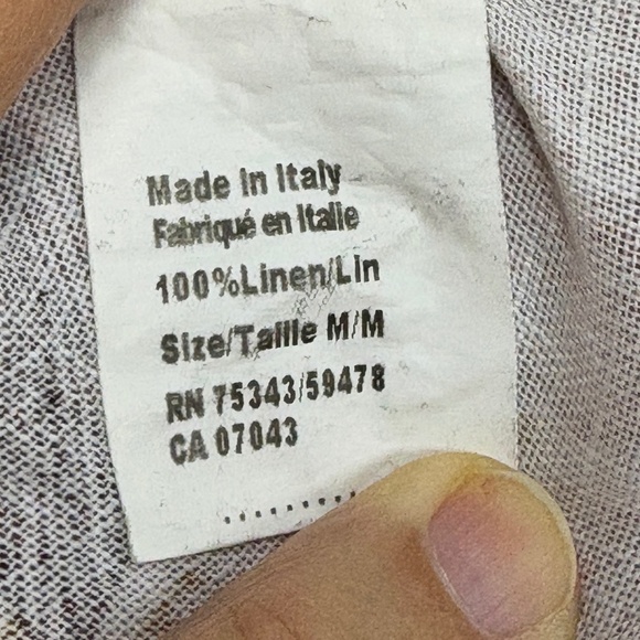ROSEMARINE Women Linen ButtonUp Shirt Tunic Sz M Beachy Coastal Breathable Italy - Picture 8 of 13